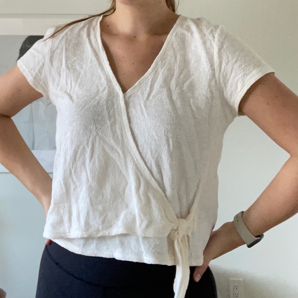 Madewell cream wrap top